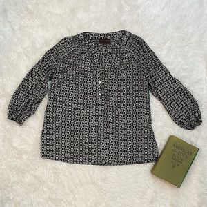 Black and White Patterned Blouse